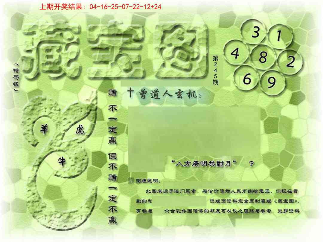 →→245期：澳门彩评论专帖←←