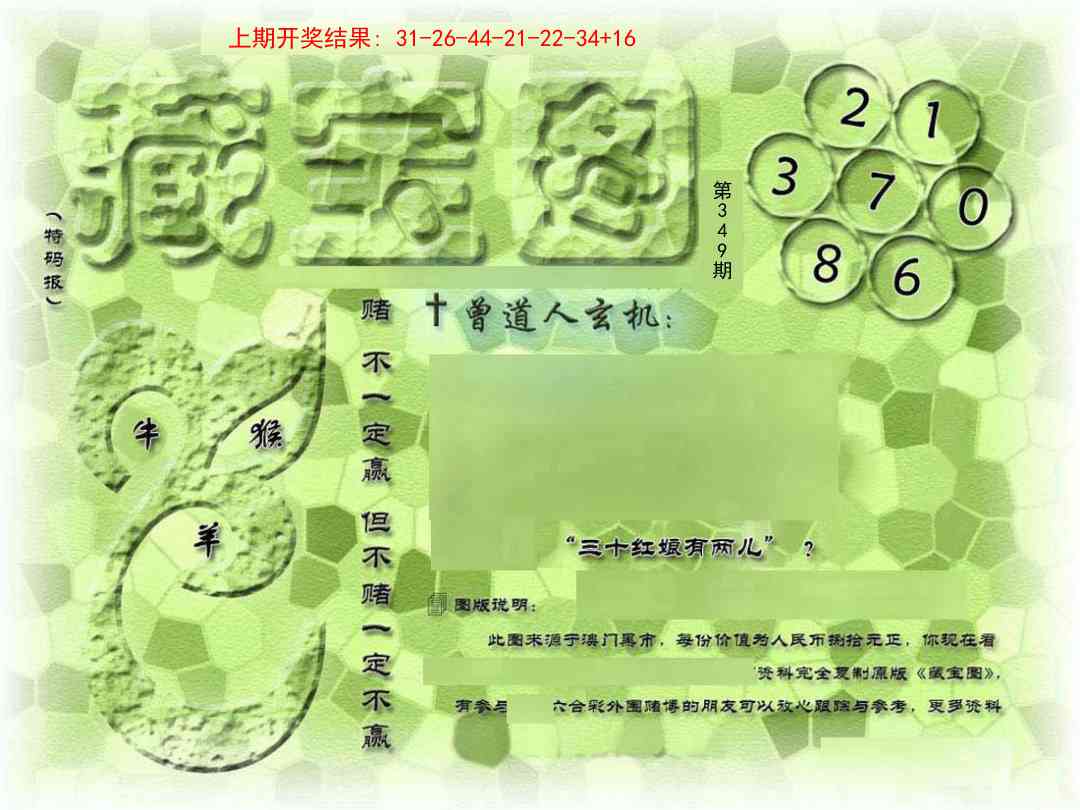 →→349期：澳门彩评论专帖←←